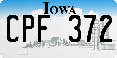 IA license plate CPF372