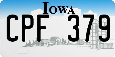 IA license plate CPF379