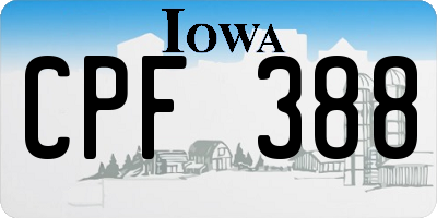 IA license plate CPF388