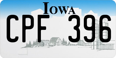 IA license plate CPF396