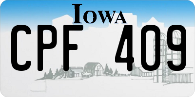 IA license plate CPF409