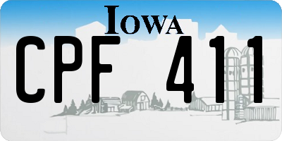 IA license plate CPF411