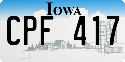 IA license plate CPF417