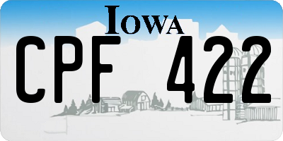 IA license plate CPF422
