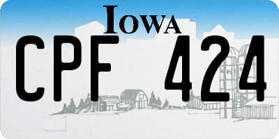 IA license plate CPF424