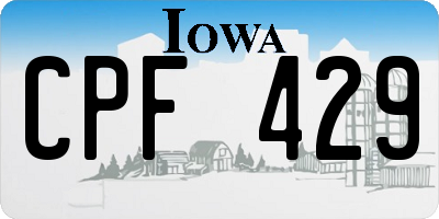 IA license plate CPF429