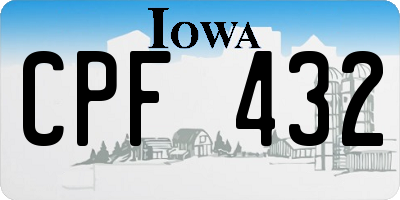 IA license plate CPF432