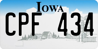 IA license plate CPF434