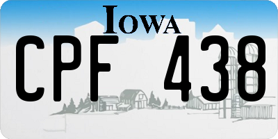 IA license plate CPF438