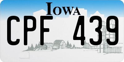 IA license plate CPF439