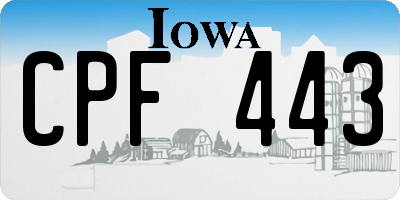 IA license plate CPF443
