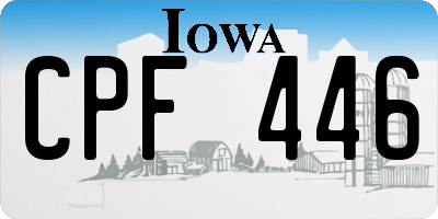 IA license plate CPF446