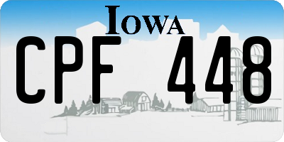 IA license plate CPF448