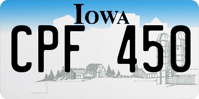 IA license plate CPF450