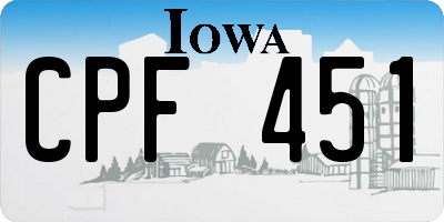 IA license plate CPF451
