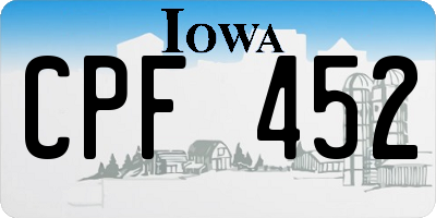IA license plate CPF452