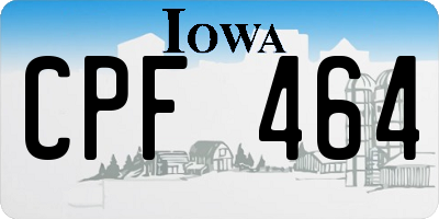 IA license plate CPF464