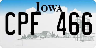 IA license plate CPF466