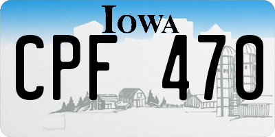 IA license plate CPF470