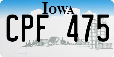 IA license plate CPF475