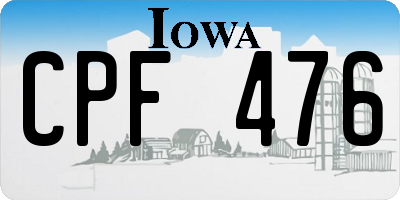 IA license plate CPF476