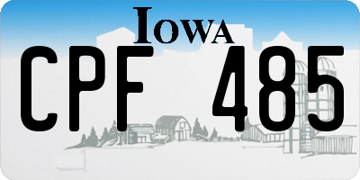 IA license plate CPF485