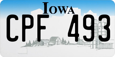 IA license plate CPF493