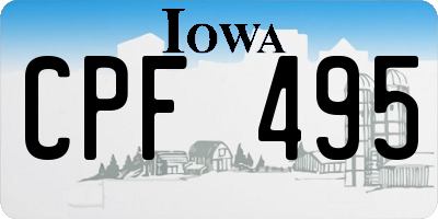 IA license plate CPF495