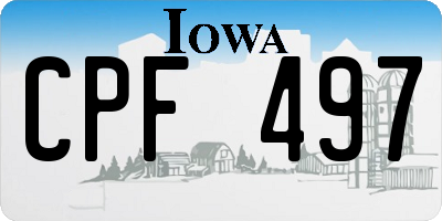 IA license plate CPF497