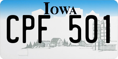 IA license plate CPF501