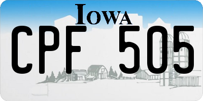IA license plate CPF505