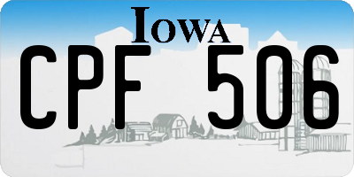 IA license plate CPF506