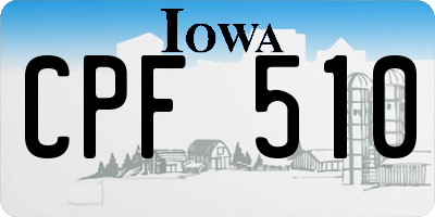 IA license plate CPF510