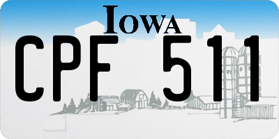 IA license plate CPF511