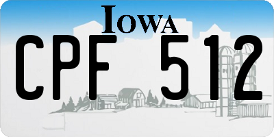 IA license plate CPF512