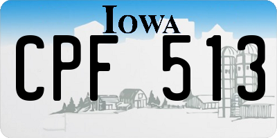 IA license plate CPF513
