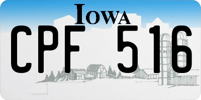 IA license plate CPF516