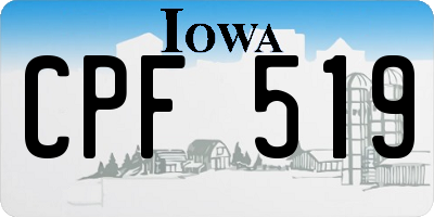 IA license plate CPF519