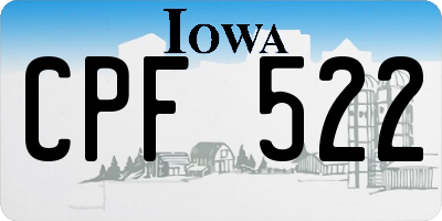 IA license plate CPF522