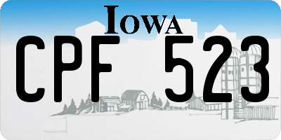 IA license plate CPF523