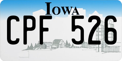 IA license plate CPF526