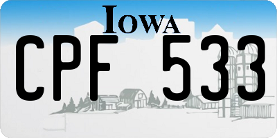 IA license plate CPF533
