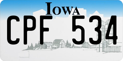IA license plate CPF534