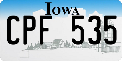 IA license plate CPF535
