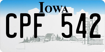 IA license plate CPF542