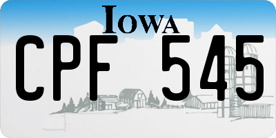 IA license plate CPF545