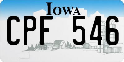IA license plate CPF546