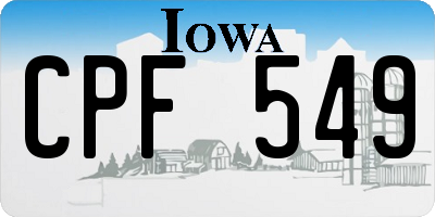 IA license plate CPF549