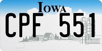IA license plate CPF551