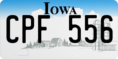 IA license plate CPF556